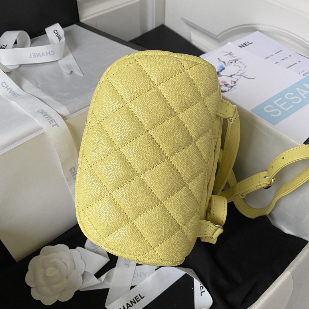 Caviar Leather Mini Backpack AS4058 Yellow